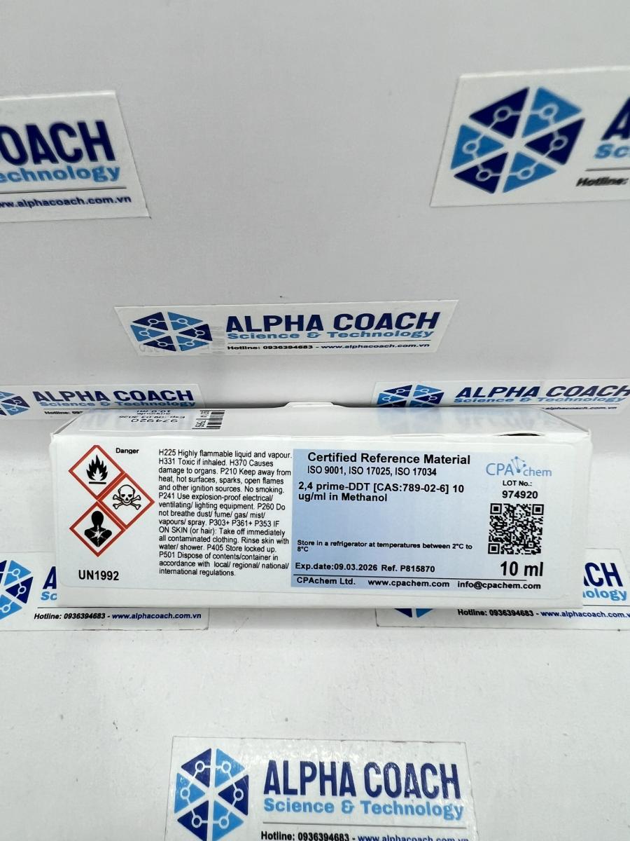 Dung dịch chuẩn 2,4 prime-DDT [CAS:789-02-6] 10 ug/ml in Methanol, mã P815870, hãng CPAchem, Bungari